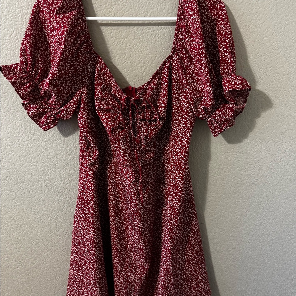 SHEIN Red Floral Mini Dress